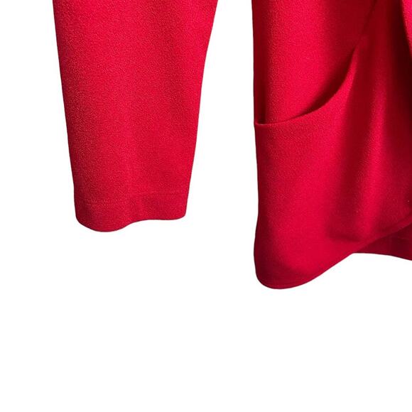 Chicos Women Cardigan M Red Open Front Stretch Jacket Career Office Travel Event - Picture 7 of 12